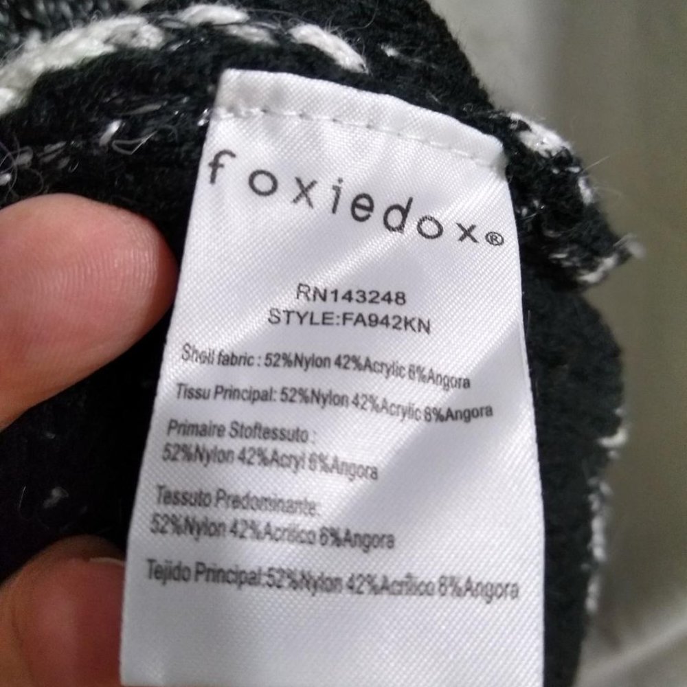 FoxieDox NWT Large black and white duster cardigan sweater PTP approx 25” - Picture 5 of 9
